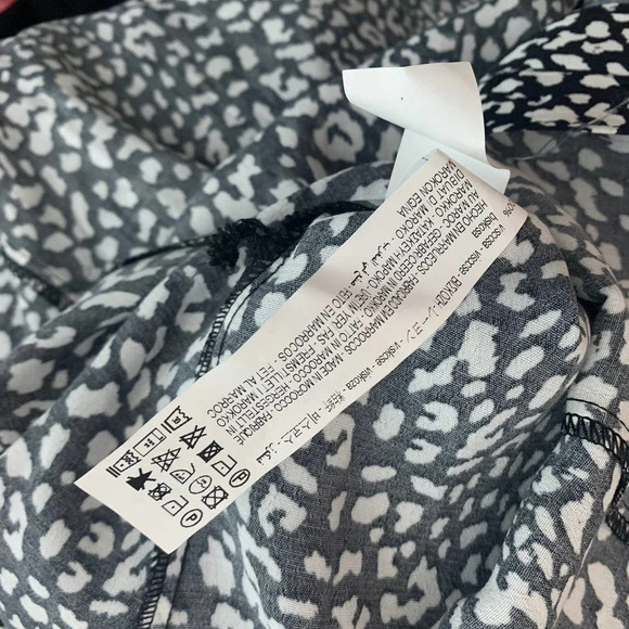 Zara Dress Animal Print Leopard Black and White Button Front Size Large - Picture 12 of 12